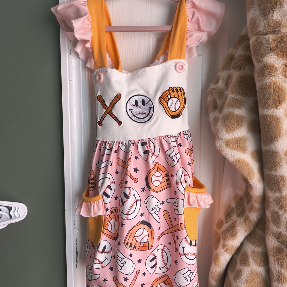 Pink and Orange Kids Casual Dress